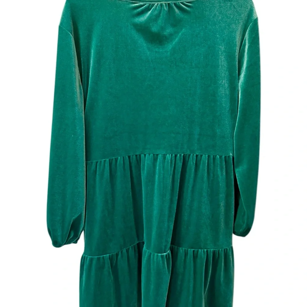 GAP NWT Velvet Tiered Mini Dress Tropic Kelly Green Women's size M